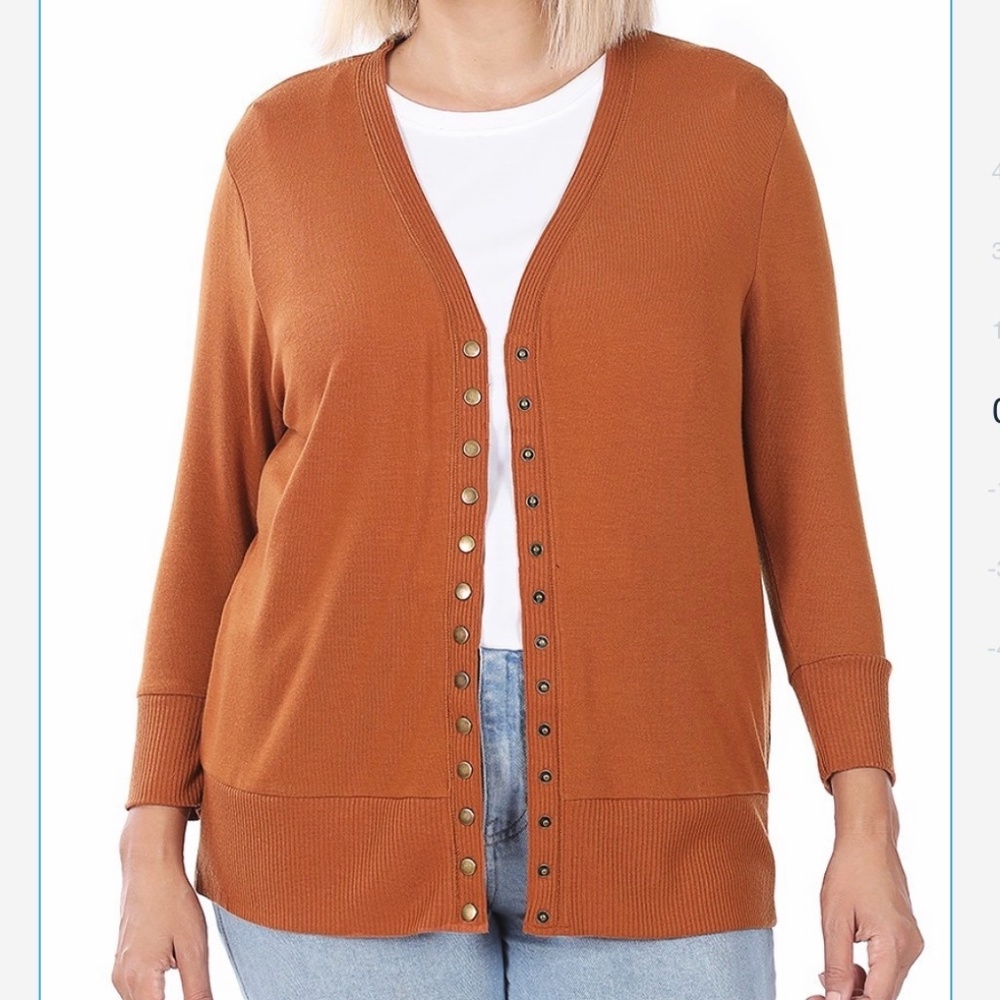 Almond snap cardigan